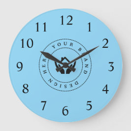 Einfache Minimalistische Logo- und Textwerbung Große Wanduhr