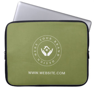 Einfache Minimalistische Logo- und Textwerbung Laptopschutzhülle