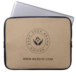 Einfache Minimalistische Logo- und Textwerbung Laptopschutzhülle