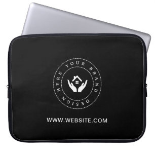 Einfache Minimalistische Logo- und Textwerbung Laptopschutzhülle