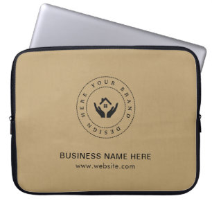Einfache Minimalistische Logo- und Textwerbung Laptopschutzhülle