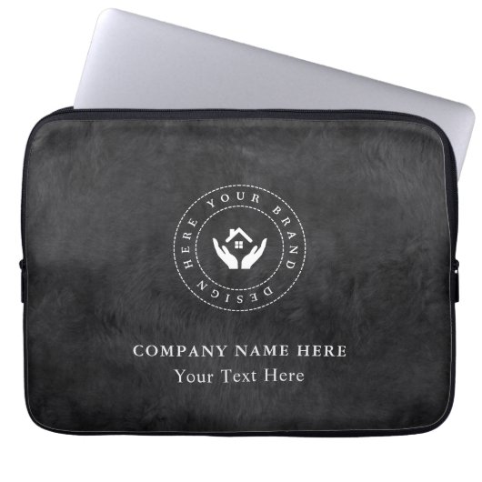 Einfache Minimalistische Logo- und Textwerbung Laptopschutzhülle (Vorderseite)