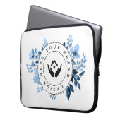 Einfache Minimalistische Logo- und Textwerbung Laptopschutzhülle (Vorderseite Links)