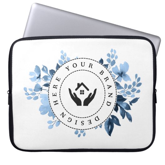 Einfache Minimalistische Logo- und Textwerbung Laptopschutzhülle (Vorderseite)