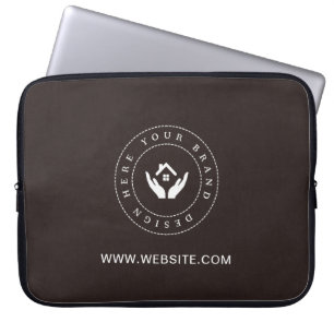 Einfache Minimalistische Logo- und Textwerbung Laptopschutzhülle