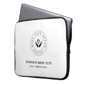 Einfache Minimalistische Logo- und Textwerbung Laptopschutzhülle (Vorderseite Links)