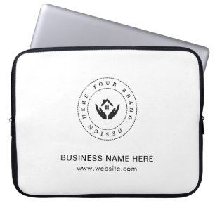 Einfache Minimalistische Logo- und Textwerbung Laptopschutzhülle