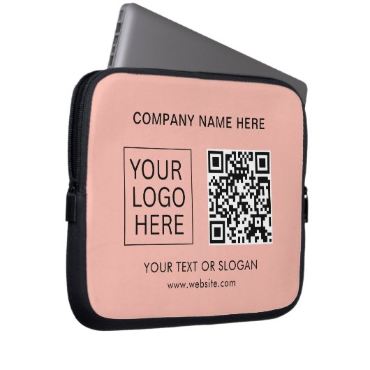 Einfache Minimalistische Logo- und Textwerbung Laptopschutzhülle (Vorne Rechts)