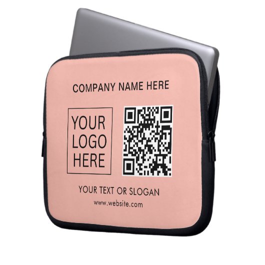 Einfache Minimalistische Logo- und Textwerbung Laptopschutzhülle (Vorderseite Links)