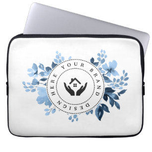 Einfache Minimalistische Logo- und Textwerbung Laptopschutzhülle