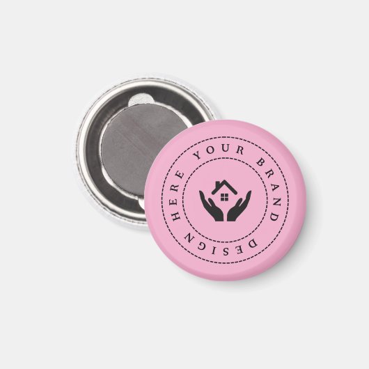 Einfache Minimalistische Logo- und Textwerbung Magnet (Vorderseite/Rückseite)