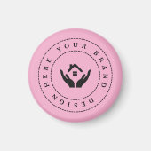 Einfache Minimalistische Logo- und Textwerbung Magnet (Vorne)