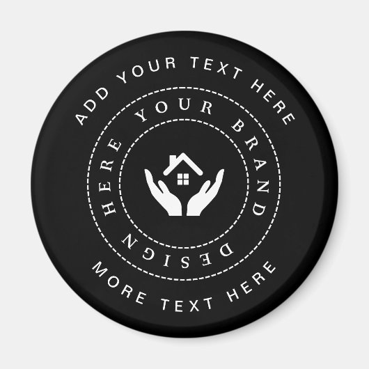 Einfache Minimalistische Logo- und Textwerbung Magnet (Vorne)