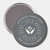 Einfache Minimalistische Logo- und Textwerbung Magnet (Vorderseite/Rückseite)