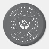 Einfache Minimalistische Logo- und Textwerbung Magnet (Vorne)