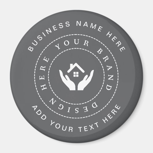 Einfache Minimalistische Logo- und Textwerbung Magnet (Vorne)