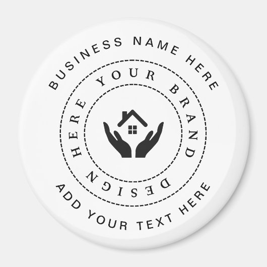 Einfache Minimalistische Logo- und Textwerbung Magnet (Vorne)