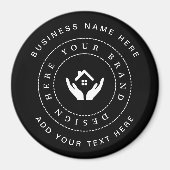 Einfache Minimalistische Logo- und Textwerbung Magnet (Vorne)