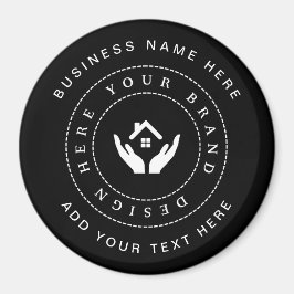 Einfache Minimalistische Logo- und Textwerbung Magnet