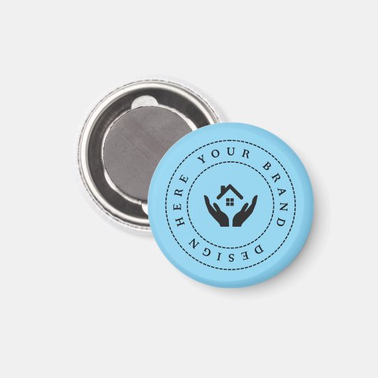 Einfache Minimalistische Logo- und Textwerbung Magnet (Vorderseite/Rückseite)