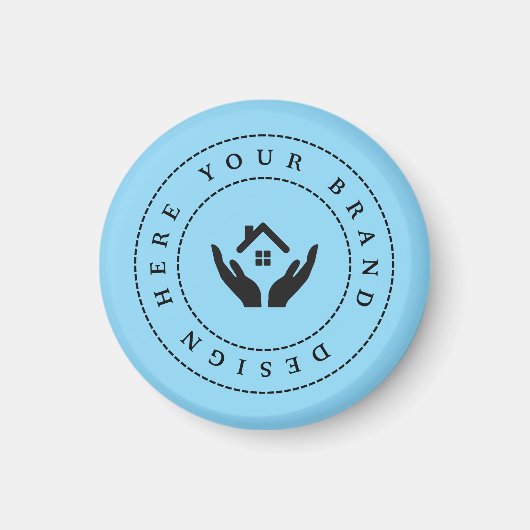 Einfache Minimalistische Logo- und Textwerbung Magnet (Vorne)