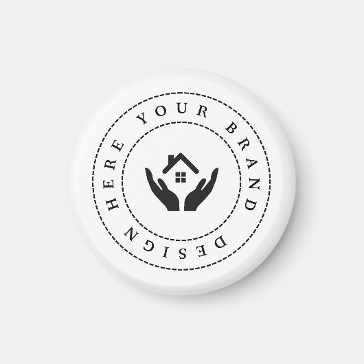 Einfache Minimalistische Logo- und Textwerbung Magnet (Vorne)