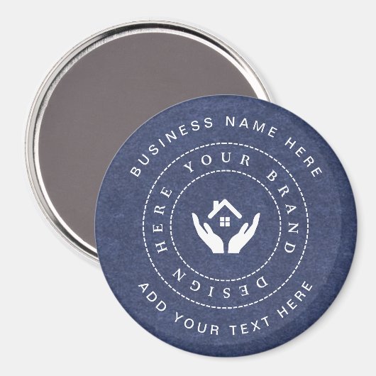 Einfache Minimalistische Logo- und Textwerbung Magnet (Vorderseite/Rückseite)