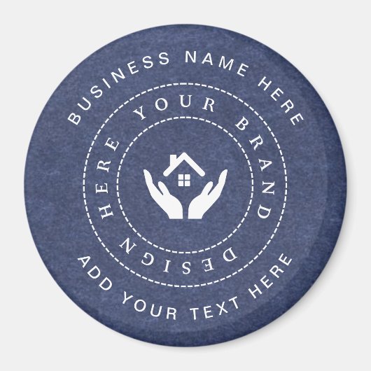 Einfache Minimalistische Logo- und Textwerbung Magnet (Vorne)