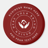 Einfache Minimalistische Logo- und Textwerbung Magnet (Vorne)