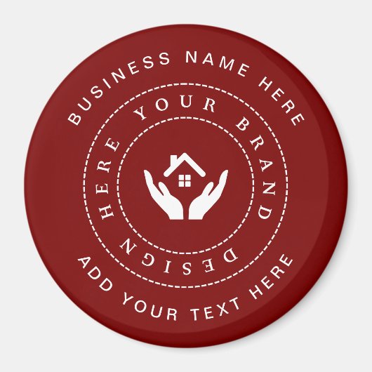 Einfache Minimalistische Logo- und Textwerbung Magnet (Vorne)