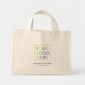 Einfache Minimalistische Logo- und Textwerbung Mini Stoffbeutel (Vorne)