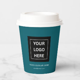 Einfache Minimalistische Logo- und Textwerbung Pappbecher