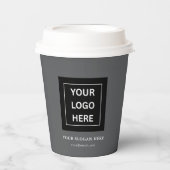 Einfache Minimalistische Logo- und Textwerbung Pappbecher (Vorderseite)