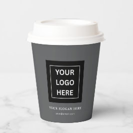 Einfache Minimalistische Logo- und Textwerbung Pappbecher