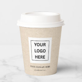 Einfache Minimalistische Logo- und Textwerbung Pappbecher