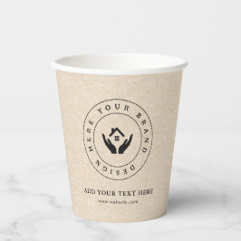 Einfache Minimalistische Logo- und Textwerbung Pappbecher