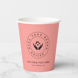 Einfache Minimalistische Logo- und Textwerbung Pappbecher