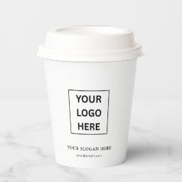 Einfache Minimalistische Logo- und Textwerbung Pappbecher