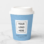 Einfache Minimalistische Logo- und Textwerbung Pappbecher (Vorderseite)