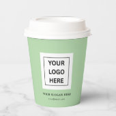 Einfache Minimalistische Logo- und Textwerbung Pappbecher (Vorderseite)