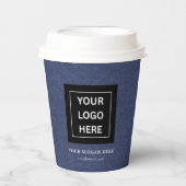 Einfache Minimalistische Logo- und Textwerbung Pappbecher (Vorderseite)