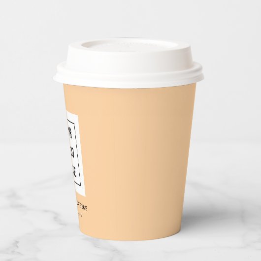 Einfache Minimalistische Logo- und Textwerbung Pappbecher (Links)