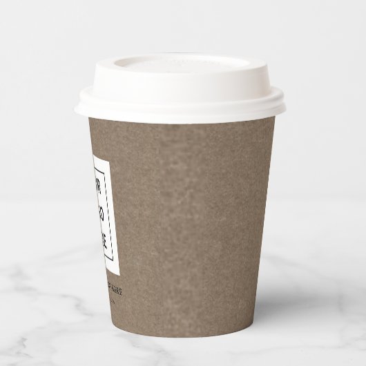 Einfache Minimalistische Logo- und Textwerbung Pappbecher (Links)