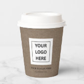 Einfache Minimalistische Logo- und Textwerbung Pappbecher (Vorderseite)