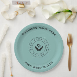 Einfache Minimalistische Logo- und Textwerbung Pappteller