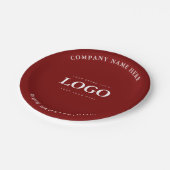 Einfache Minimalistische Logo- und Textwerbung Pappteller (Schrägansicht)