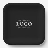 Einfache Minimalistische Logo- und Textwerbung Pappteller (Vorderseite)