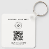 Einfache Minimalistische Logo- und Textwerbung Schlüsselanhänger (Rückseite)