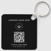 Einfache Minimalistische Logo- und Textwerbung Schlüsselanhänger (Rückseite)