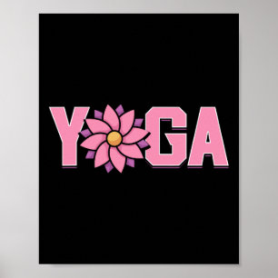 Einfache minimalistische Lotusblumen-Yoga  Poster